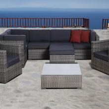 Atlantic Southampton 7-Person Resin Wicker Patio Sectional Set image