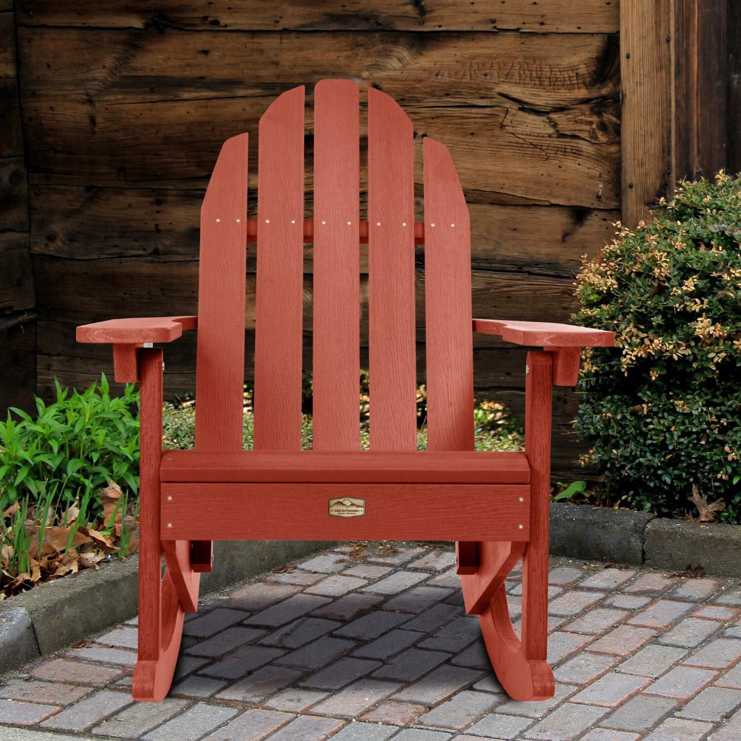 Lakeview The Charmville Adirondack Rocking Chair - Rustic Red - Front thumbnail