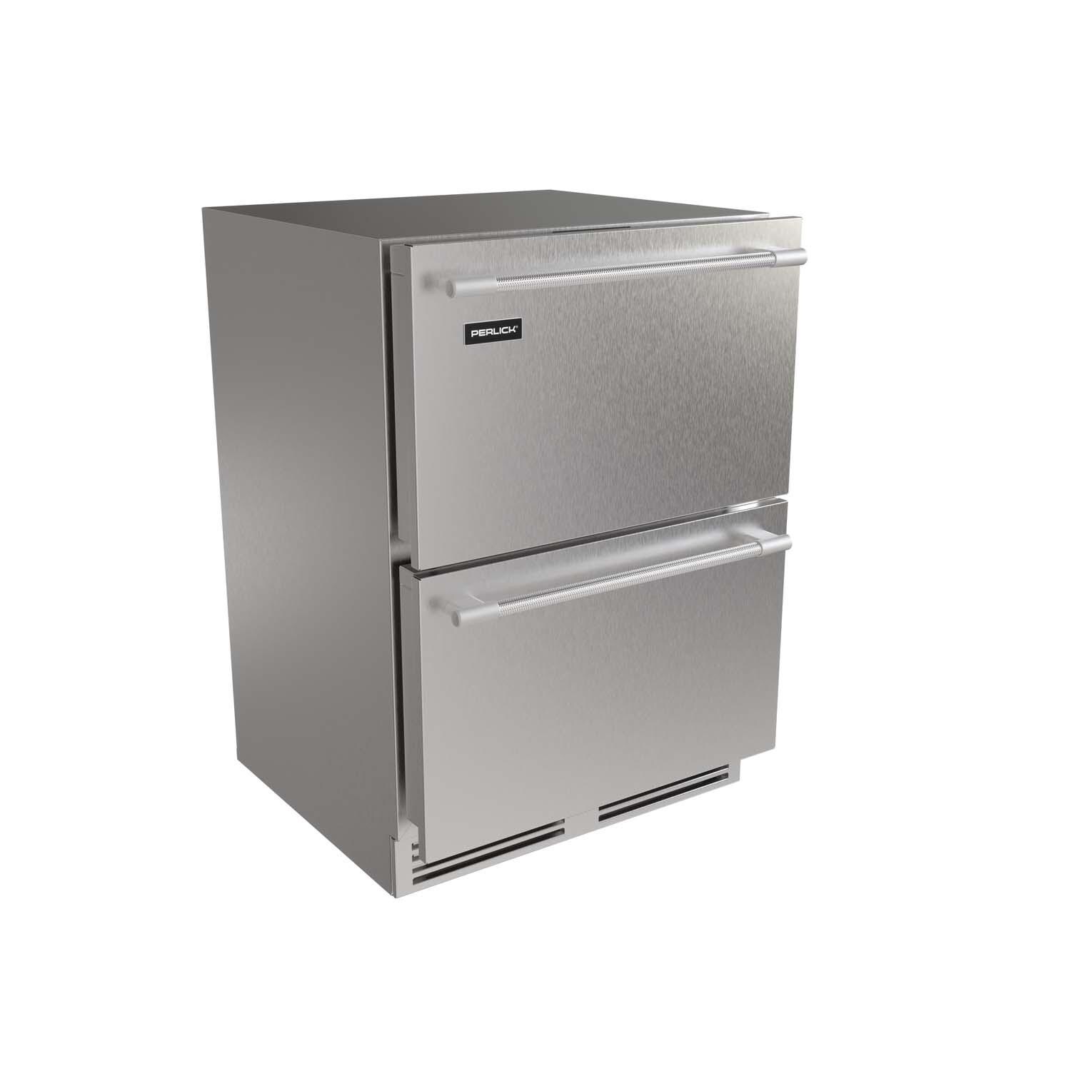 Perlick G5DZ24SL G5 Luxe 24-in 4.2 Cu. Ft. Dual Zone Panel Ready Refrigerator/ Freezer Drawers - White Background thumbnail