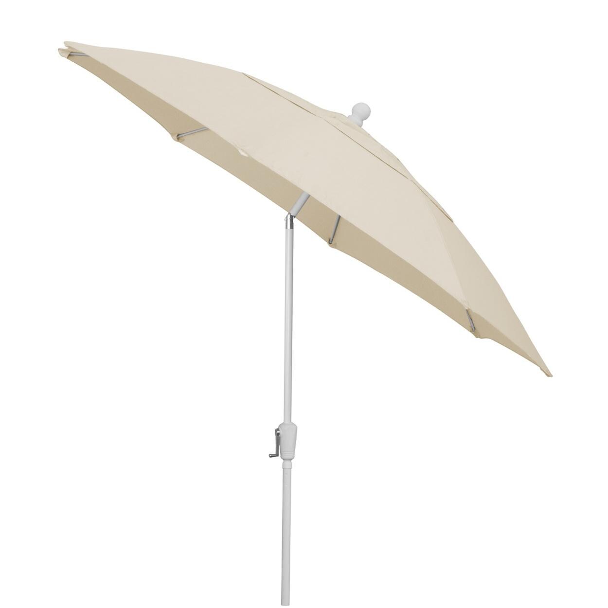 FiberBuilt 9 Ft Aluminum Natural Market Patio Umbrella W/ Crank Lift & Tilt - Side View thumbnail