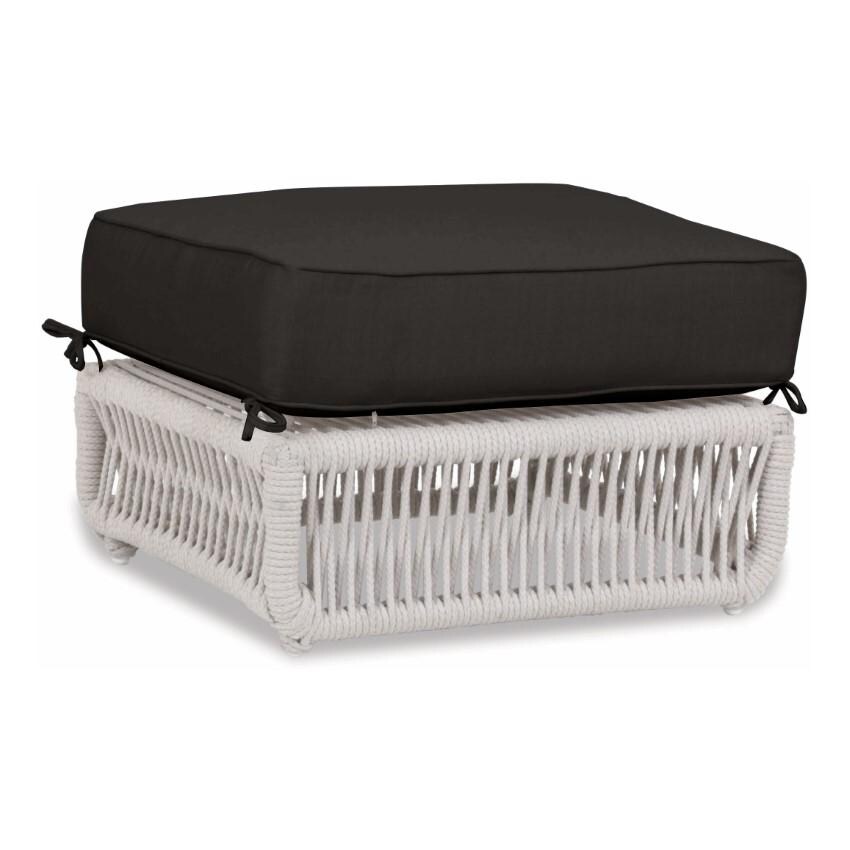 Dana Woven Rope Ottoman in Natural/Spectrum Carbon by Sunset West