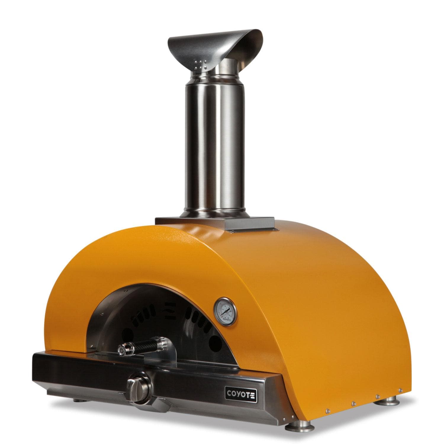 Coyote C1PZ30HYNG 30 Inch Hybrid Natural Gas Pizza Oven - Yellow - Left Angle - White Background thumbnail