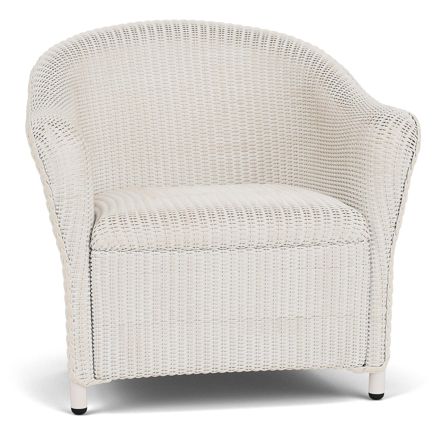 Lloyd Flanders Reflections 4-Piece Seating Set W/ Ottoman & End Table in Antique White Finish - Lounge Chair Angled thumbnail