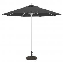 Galtech 9 Ft. Bar Height Octagonal Aluminum Patio Market Umbrella W/ Push Lift - White Frame W/ Sunbrella Canvas Black Canopy