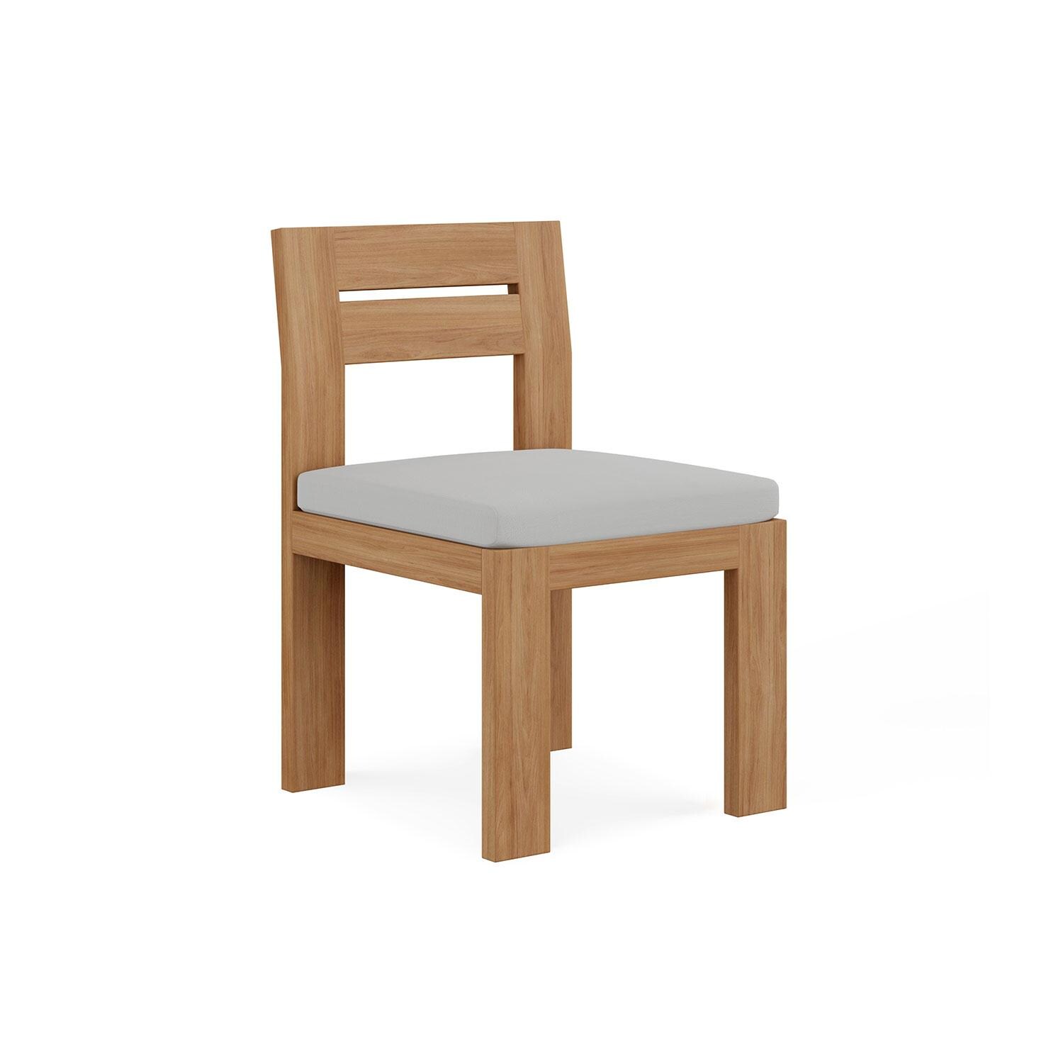 Bellawood Teak Dining Side Chair in Silver by Lakeview Outdoor Designs - Angled - White Background thumbnail