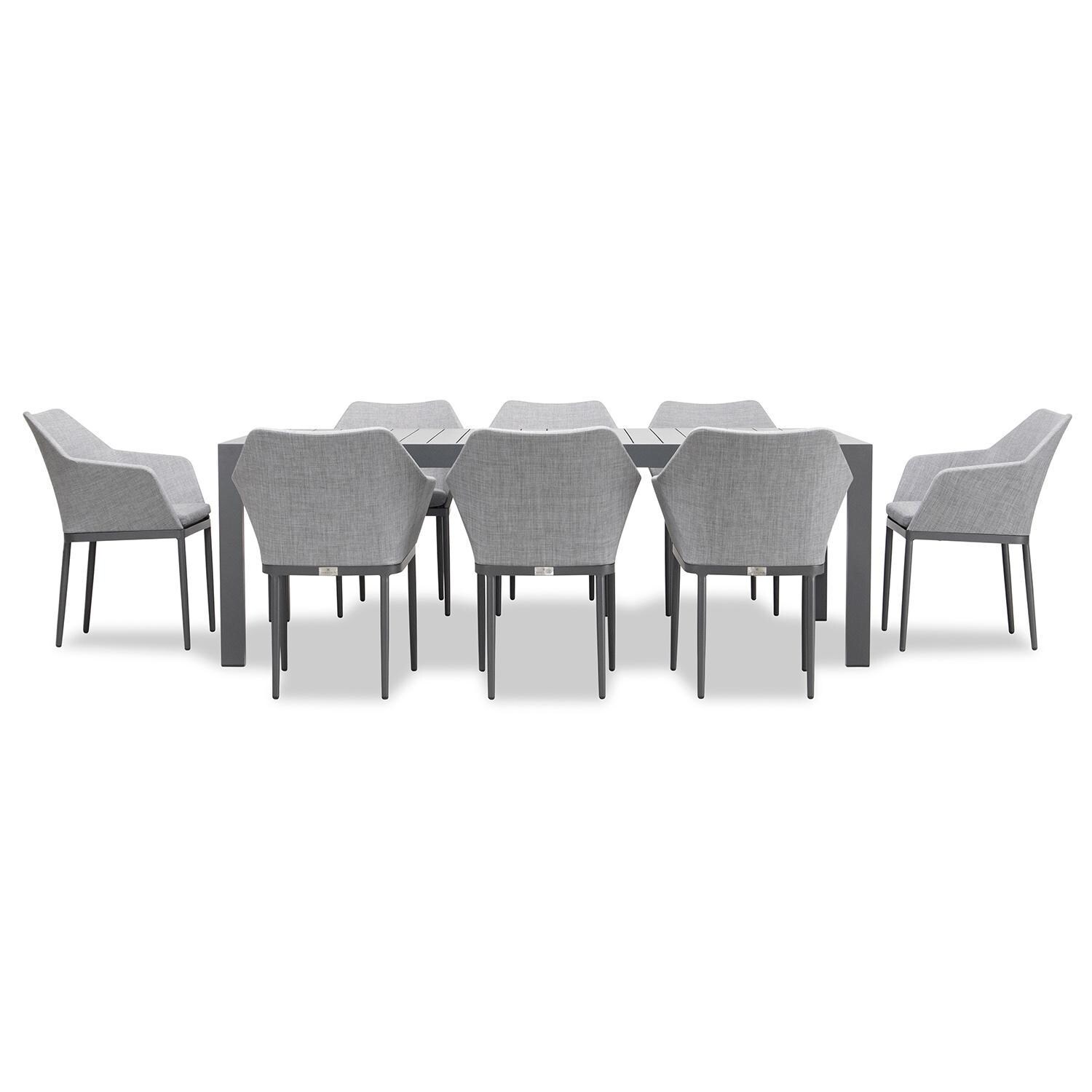 Starlook Bay 8 Seat Rectangular Dining Table in Slate by Lakeview - Front View - White Background thumbnail