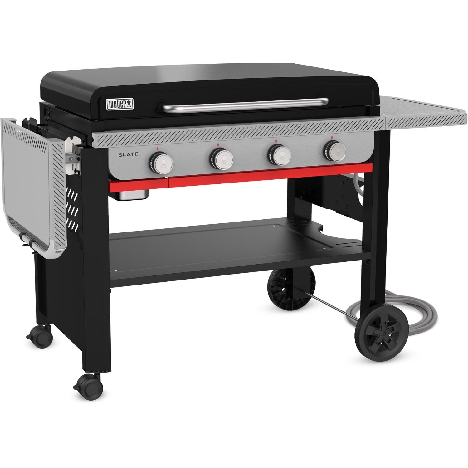 Weber Slate 36-in Rust-Resistant Natural Gas Griddle - Black - 1502035 - Angled Left Shelf Down - White Background thumbnail