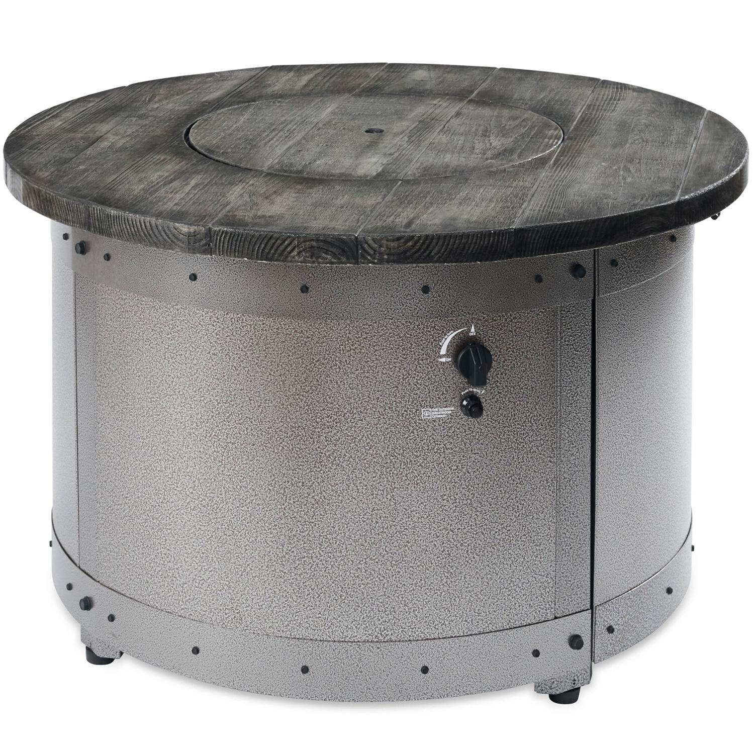 The Outdoor GreatRoom Company Edison ED-20-NG 41-Inch Round Natural Gas Fire Pit Table with 20-Inch Crystal Fire Burner - Ships As Propane With Conversion Fittings - Shown With Burner Cover thumbnail