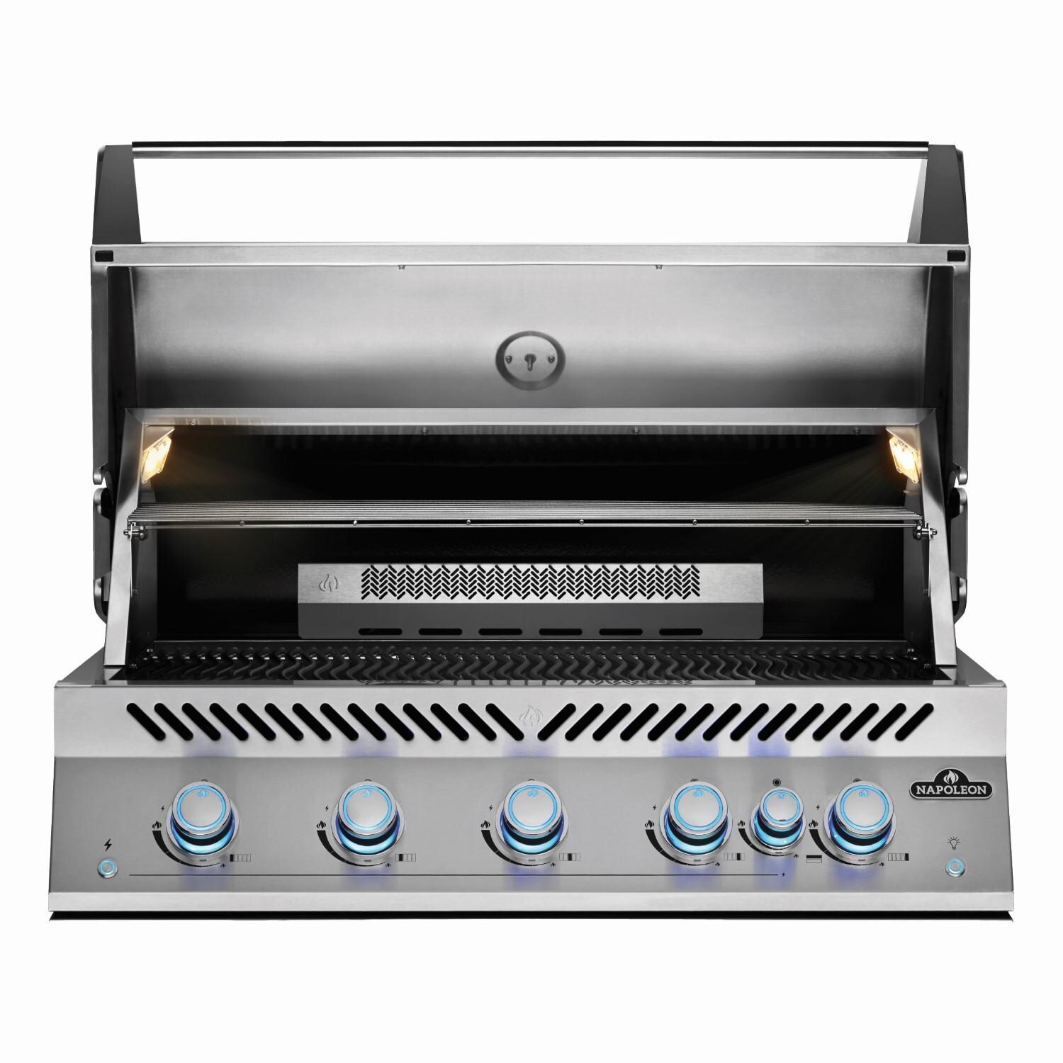 Napoleon BIG38RBPSS-1 Propane Grill - Straight Open With Warming Rack - White Background thumbnail