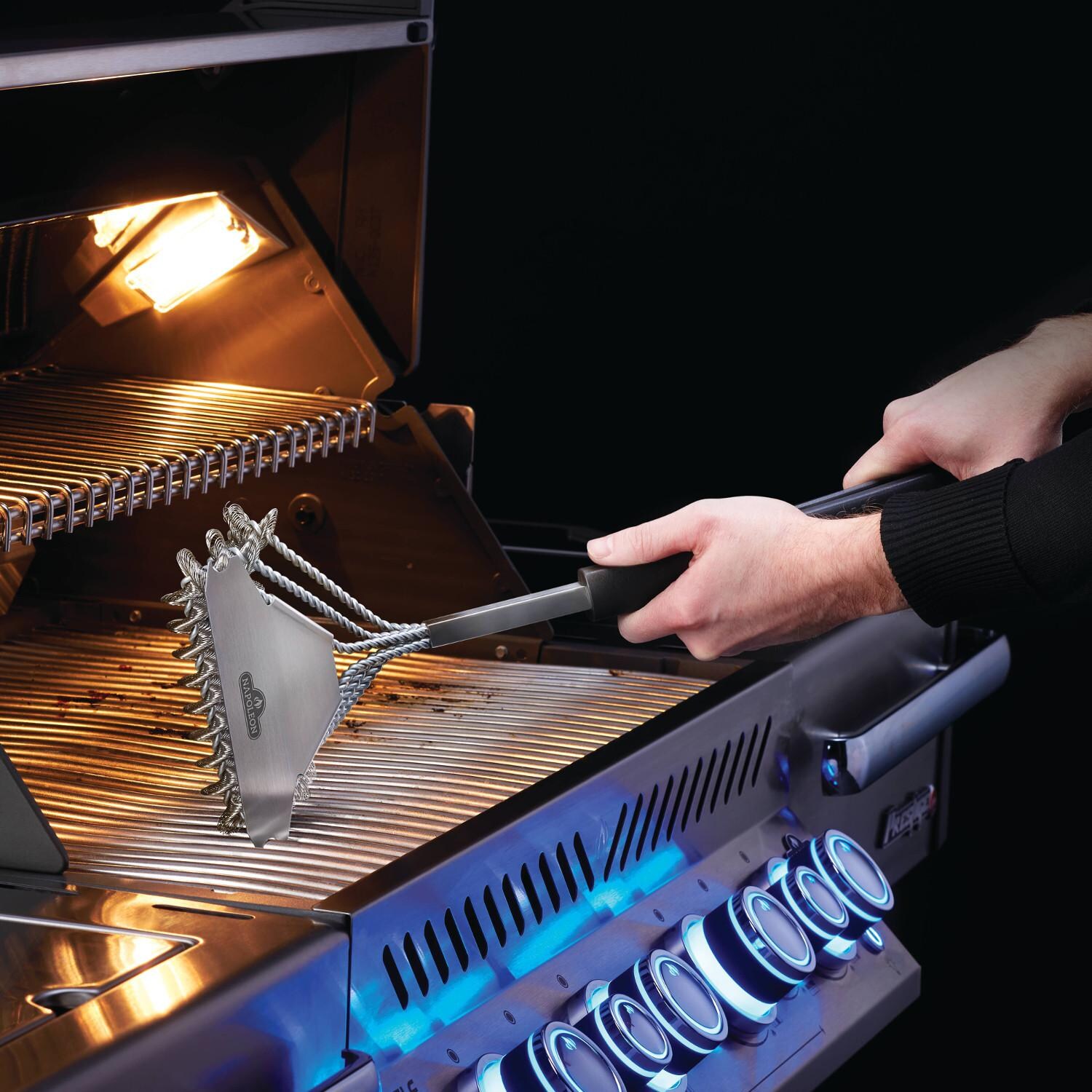 Napoleon BristleFree TripleRow Grill Brush W/ Rolled Stainless Steel