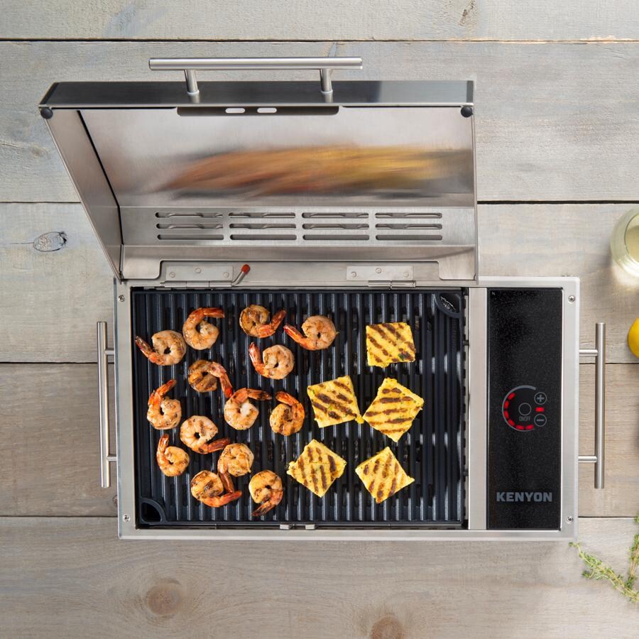 Kenyon B70090 120V All Seasons Frontier Portable 1300 Watt Electric Grill - Shrimp & Pineapple thumbnail