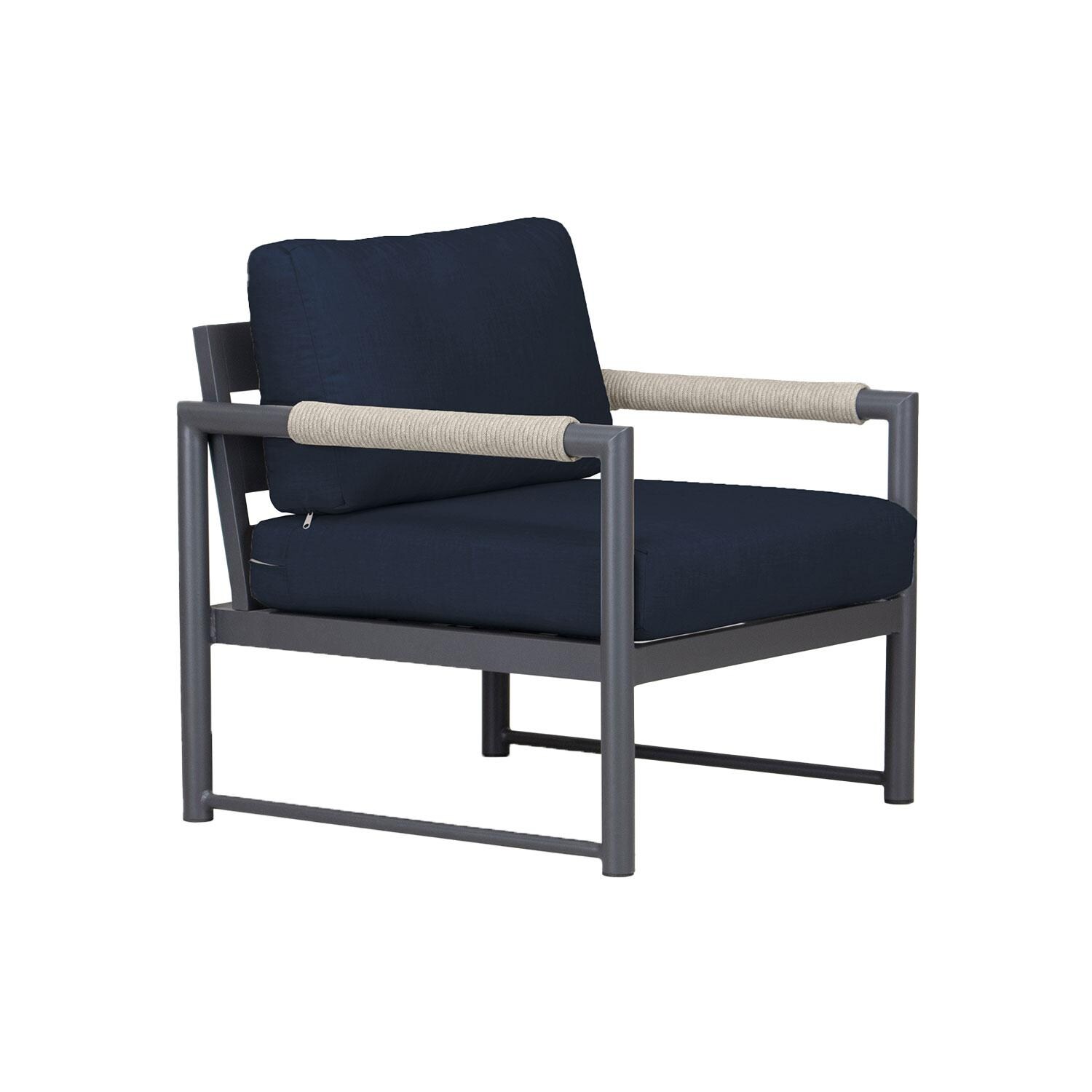 Lakeview AVEBAY-SL-PG-CC-IN Avenue Bay Slate/Pebble Gray Club Chair - Spectrum Indigo - Side View - White Background thumbnail