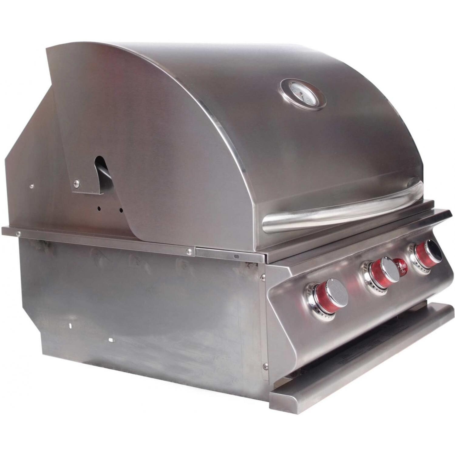 Cal Flame G3 3 Burner Built-In Natural Gas Grill - Side Closed View thumbnail