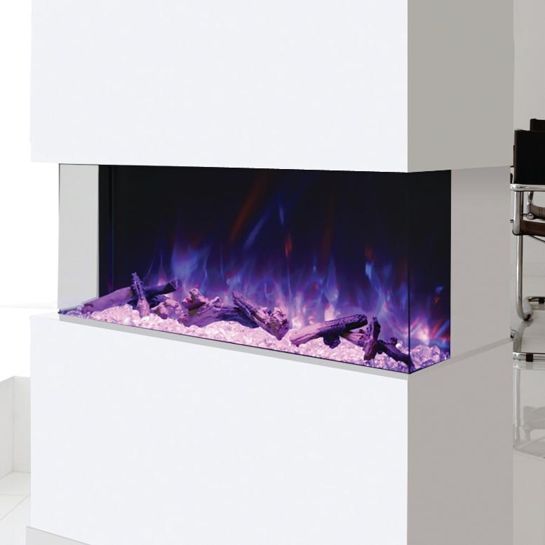 Amantii 50-inch Tru View Built-In Three Sided Electric Fireplace - Purple - Close Up thumbnail