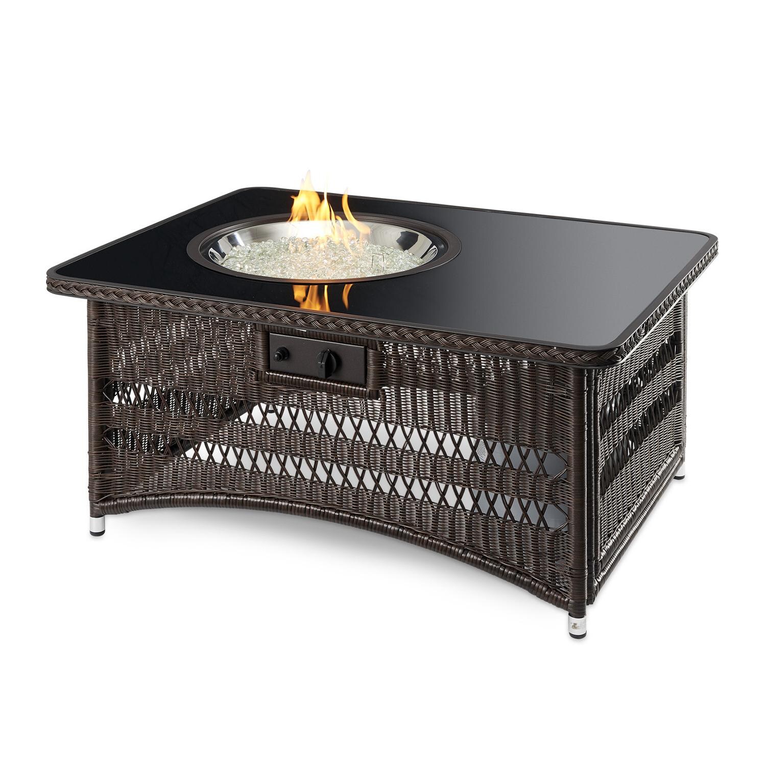 The Outdoor GreatRoom Company Naples Rectangular Gas Fire Pit Table - Flame thumbnail