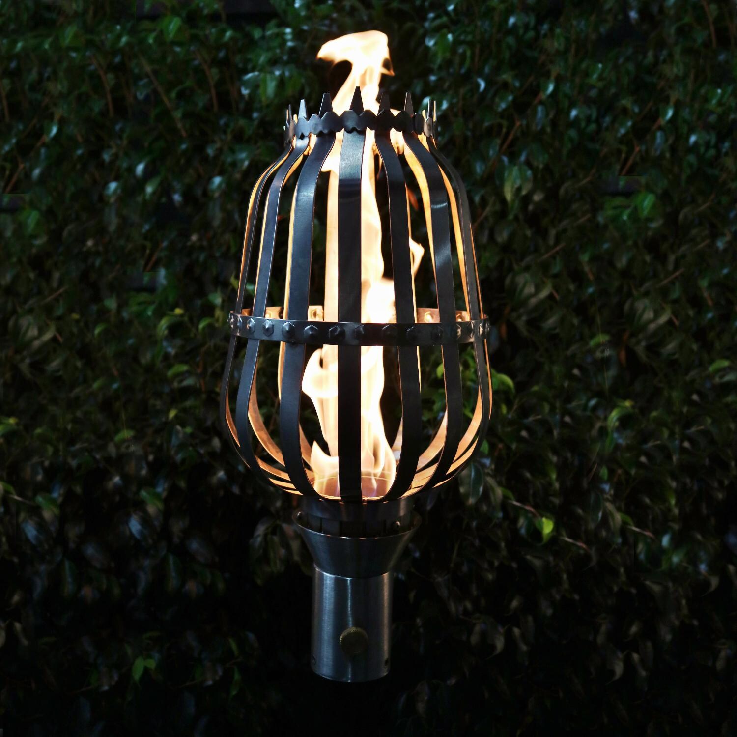 The Outdoor Plus Black Corten Steel Top Fires Torch - TT10SM - Natural Gas