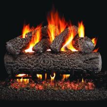 Peterson Real Fyre 18-Inch Post Oak Gas Log Set With Vented Propane ANSI Certified G46 Burner - Electronic On/Off Remote image