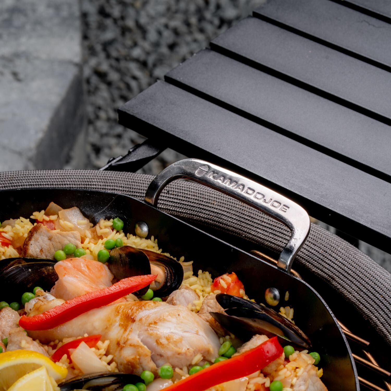 Kamado Joe KJ15124722 Karbon Steel Paella Pan - Black - Handle thumbnail
