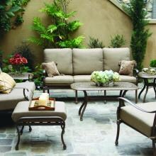 Darlee Florence 7 Piece Cast Aluminum Patio Conversation Seating Set With Coffee Table & 2 End Tables - Antique Bronze image
