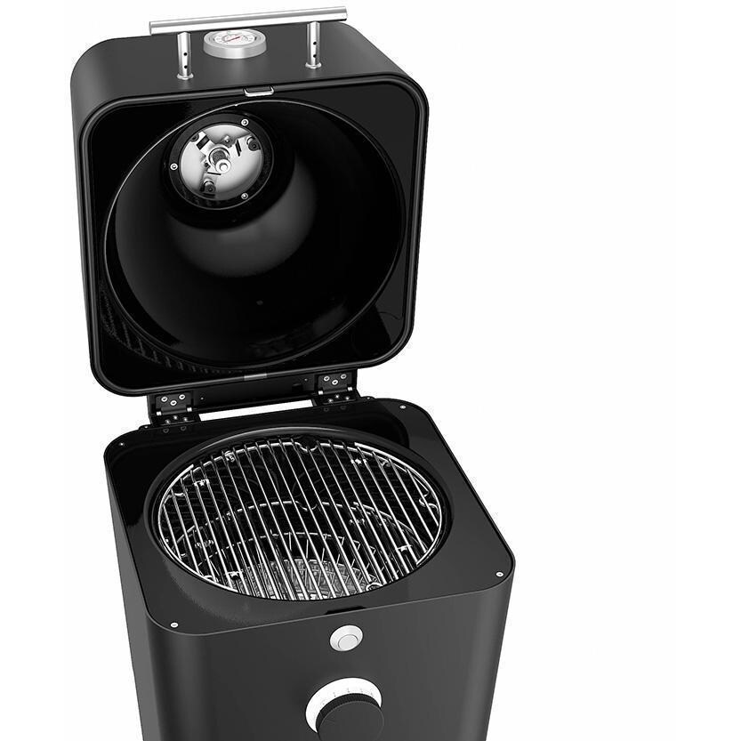 Everdure EKAMK1B 18 Inch Cast Aluminum Kamado Grill W/Stand - Detail Open - White Background thumbnail