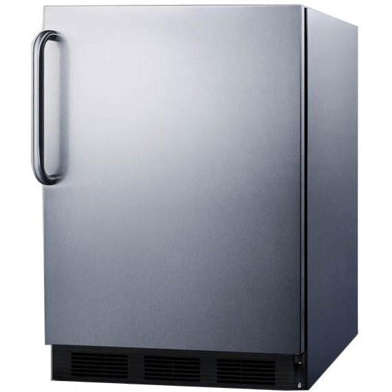 Summit 5.1 Cu. Ft. Compact Refrigerator / Freezer - Stainless Steel - Angle thumbnail