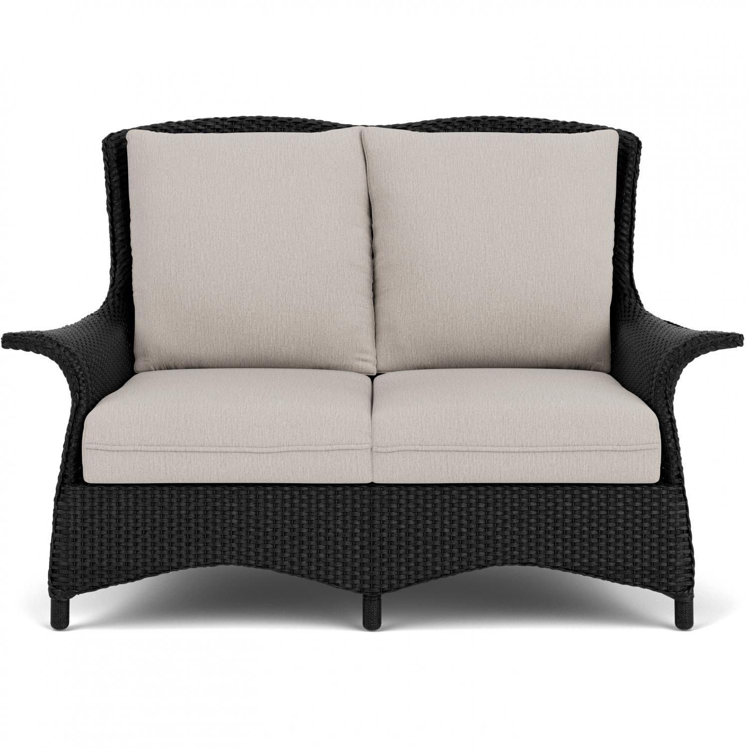 Lloyd Flanders Mandalay Loveseat in Ebony Finish with Remy Cloud fabric thumbnail