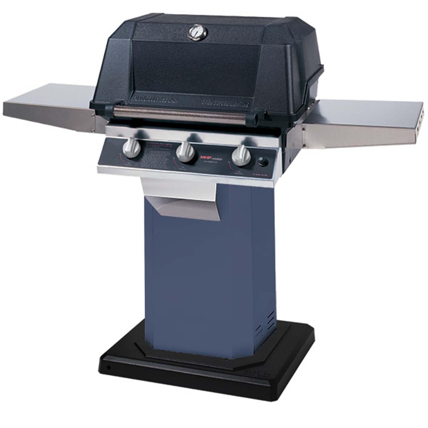 MHP WHRG Hybrid Natural Gas w/ SearMagic Grids on Chicago Blues Grill Column & Permanent Base