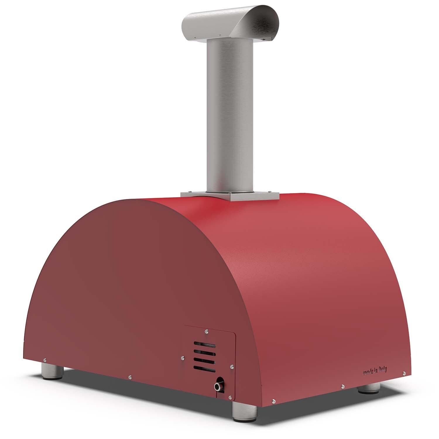 Alfa FXMD-2P-LROA Moderno 2 Pizze Wood - Fired Pizza Oven - Antique Red - Back Right Angled View - White Background thumbnail