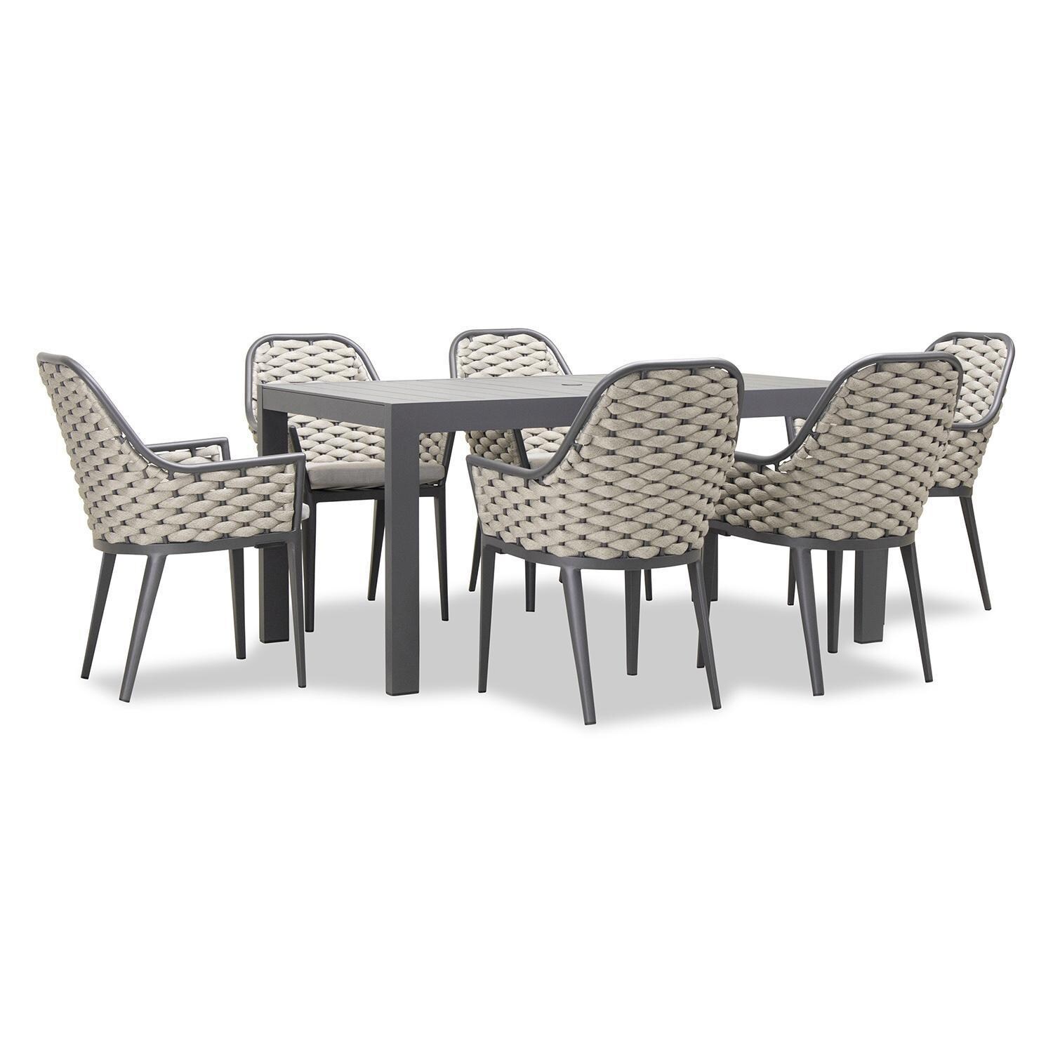 Chloe Bay Aluminum Rectangular Dining Table in Slate by Lakeview Outdoor Designs