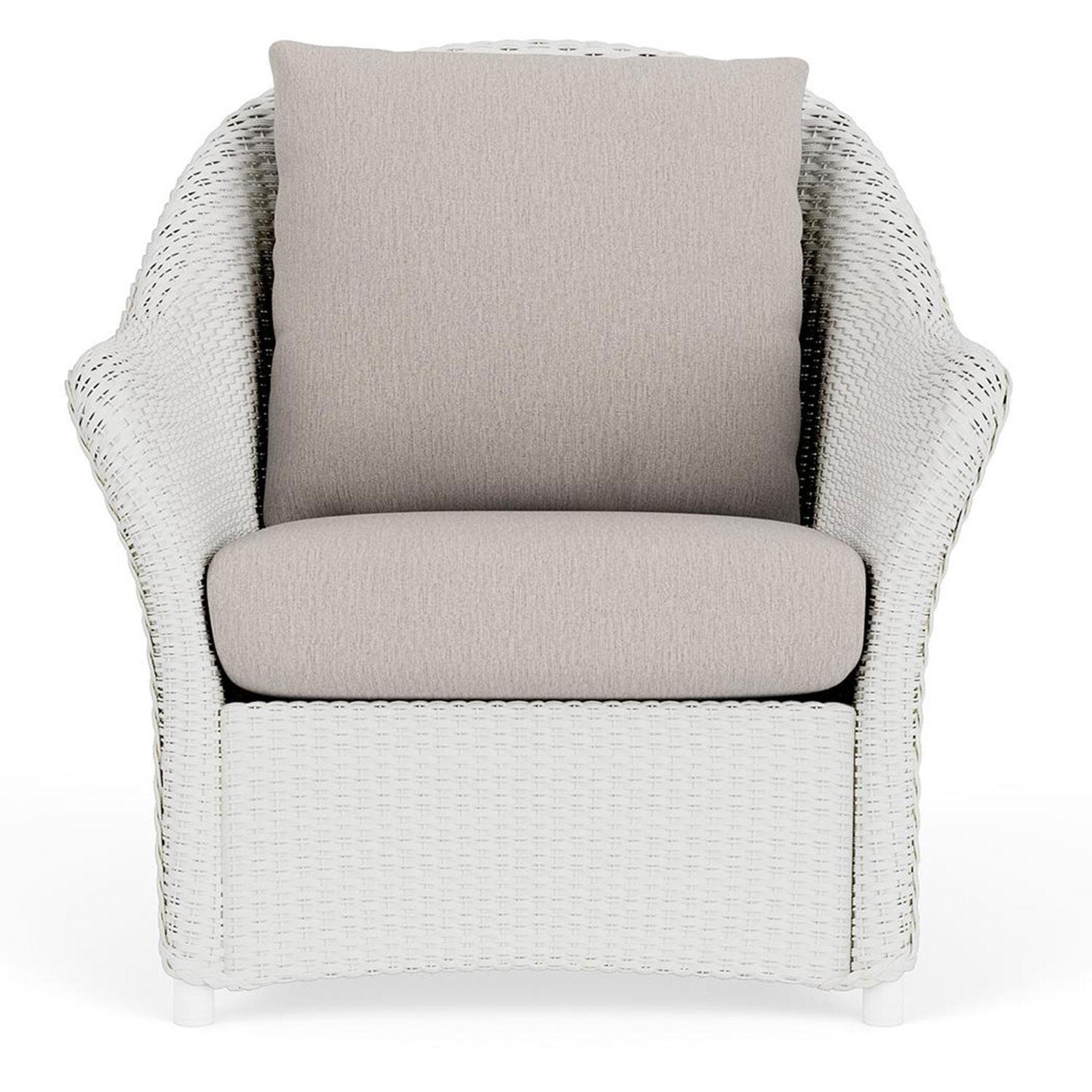Lloyd Flanders Weekend Retreat Lounge Chair in Matte White Finish W/ Remy Cloud Fabric thumbnail