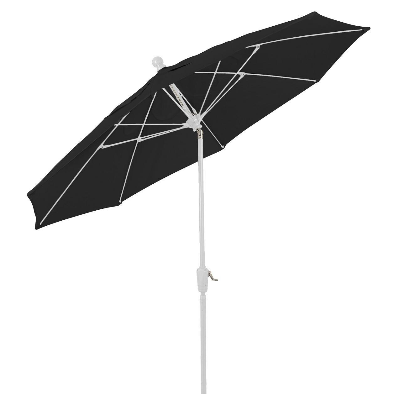 FiberBuilt 9 Ft Aluminum Market Patio Umbrella W/ Crank Lift & Tilt - Black thumbnail
