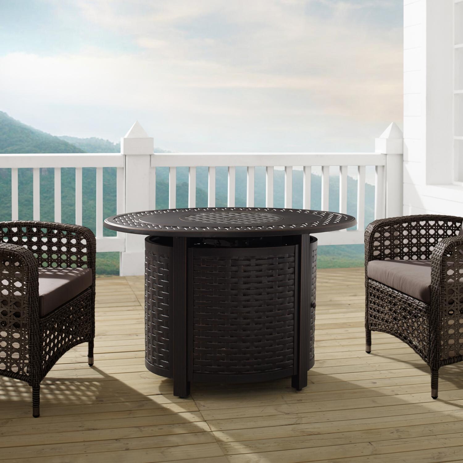 Ultimate Patio 63696-NG Welcome View 40-Inch Oval Aluminum Natural Gas Fire Pit - Burner Cover thumbnail