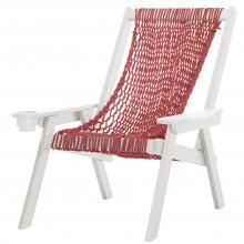 Pawleys Island Coastal DuraCord Patio Rope Chair - Garnet - White Frame