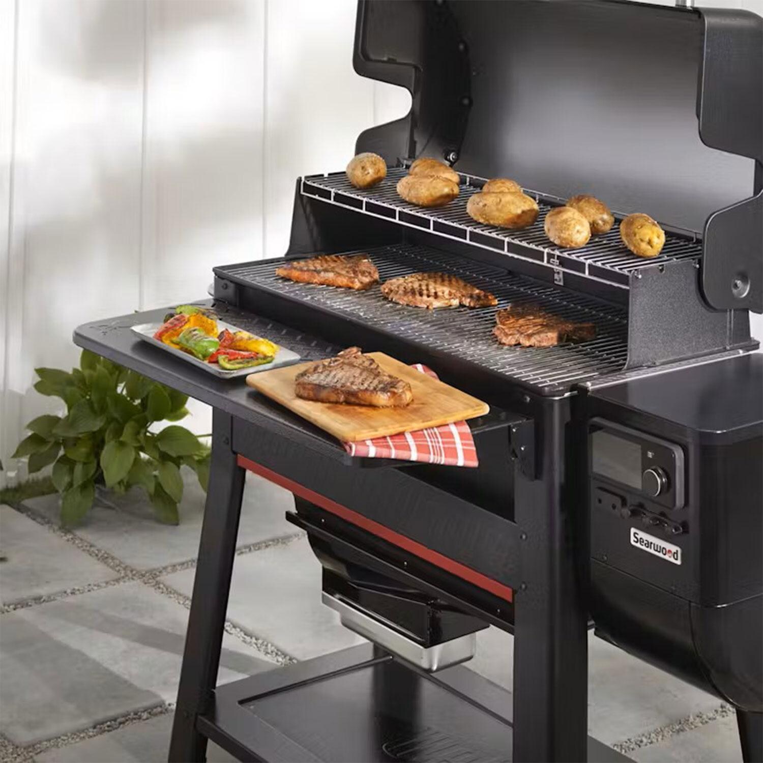 Weber 3400109 Searwood XL 600 Folding Front Table - Cooking - Lifestyle thumbnail