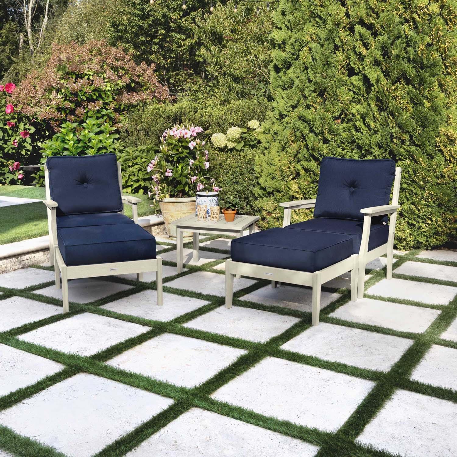Blushing Bay 5 Pc Recycled Plastic Seating Set in Spectrum Indigo/Whitewash by Lakeview Outdoor Designs