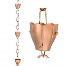Crocus 8 1/2 Ft Rain Chain By Good Directions - Pure Copper