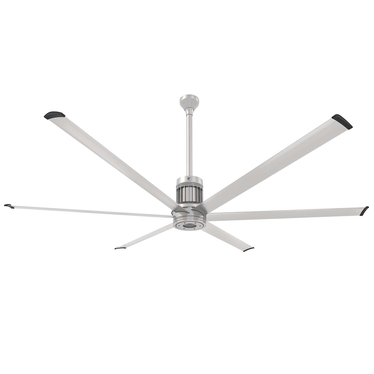 Big Ass Fans 96-Inch i6 Ceiling Fan Universal Mount W/24-Inch Ext Tube & LED in Brushed Silver - MK-I61-081906A727I24S2