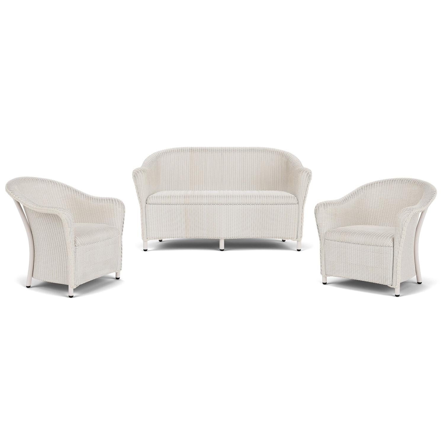 Lloyd Flanders Reflections 3-Piece Seating Set W/ Lounge Chairs in Antique White Finish thumbnail