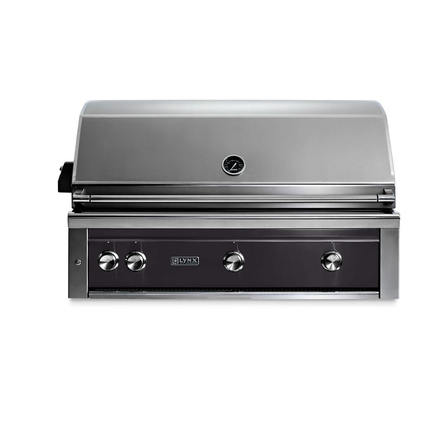 Lynx L42TR-OBNG Professional 42 Inch Built-In Natural Gas Grill w/ One Infrared Trident Burner & Rotisserie in Obsidian - Display - White Background thumbnail