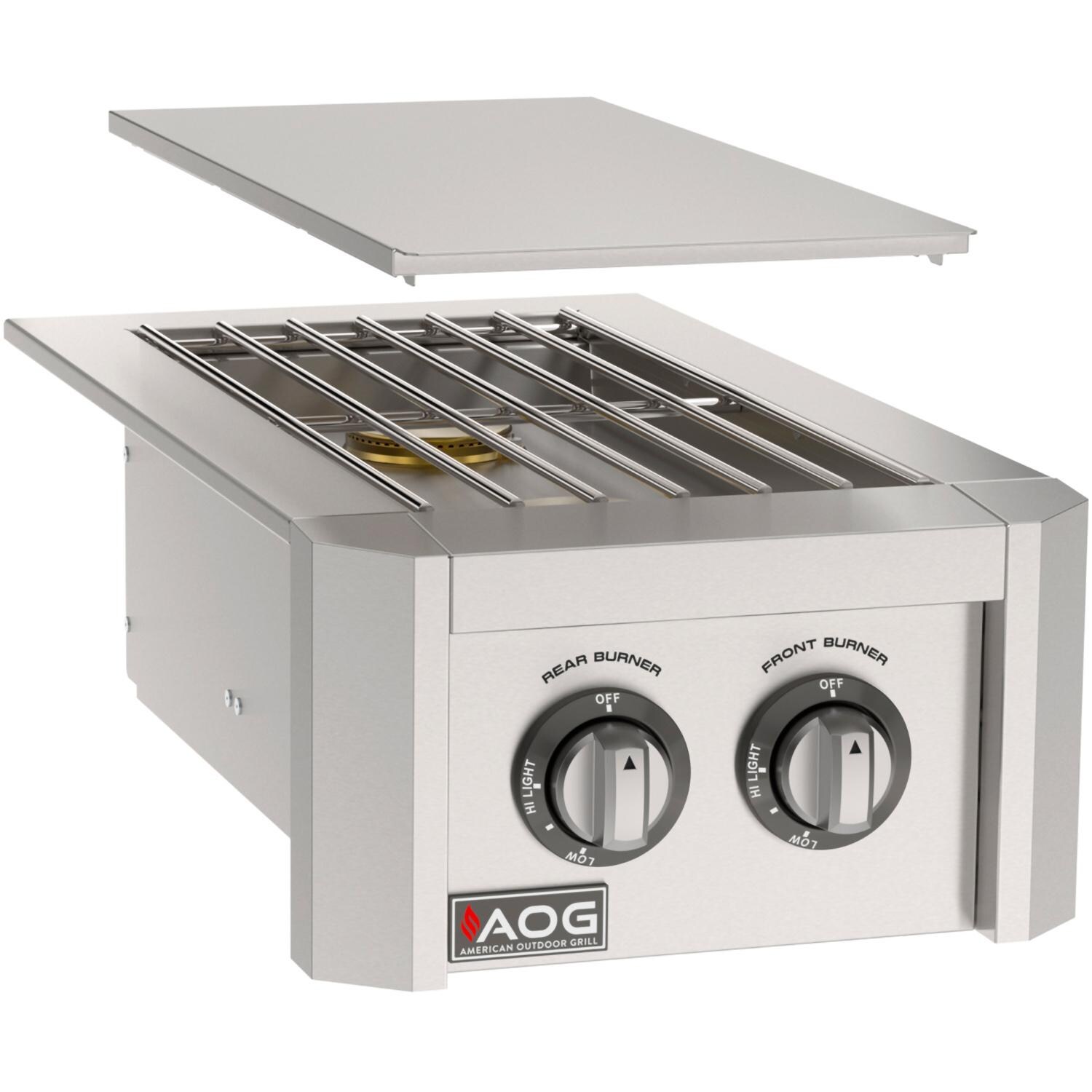 American Outdoor Grill AOG2SBT Natural Gas Double Side Burner for T-Series Built-In Grill - Side Burner - White Background thumbnail
