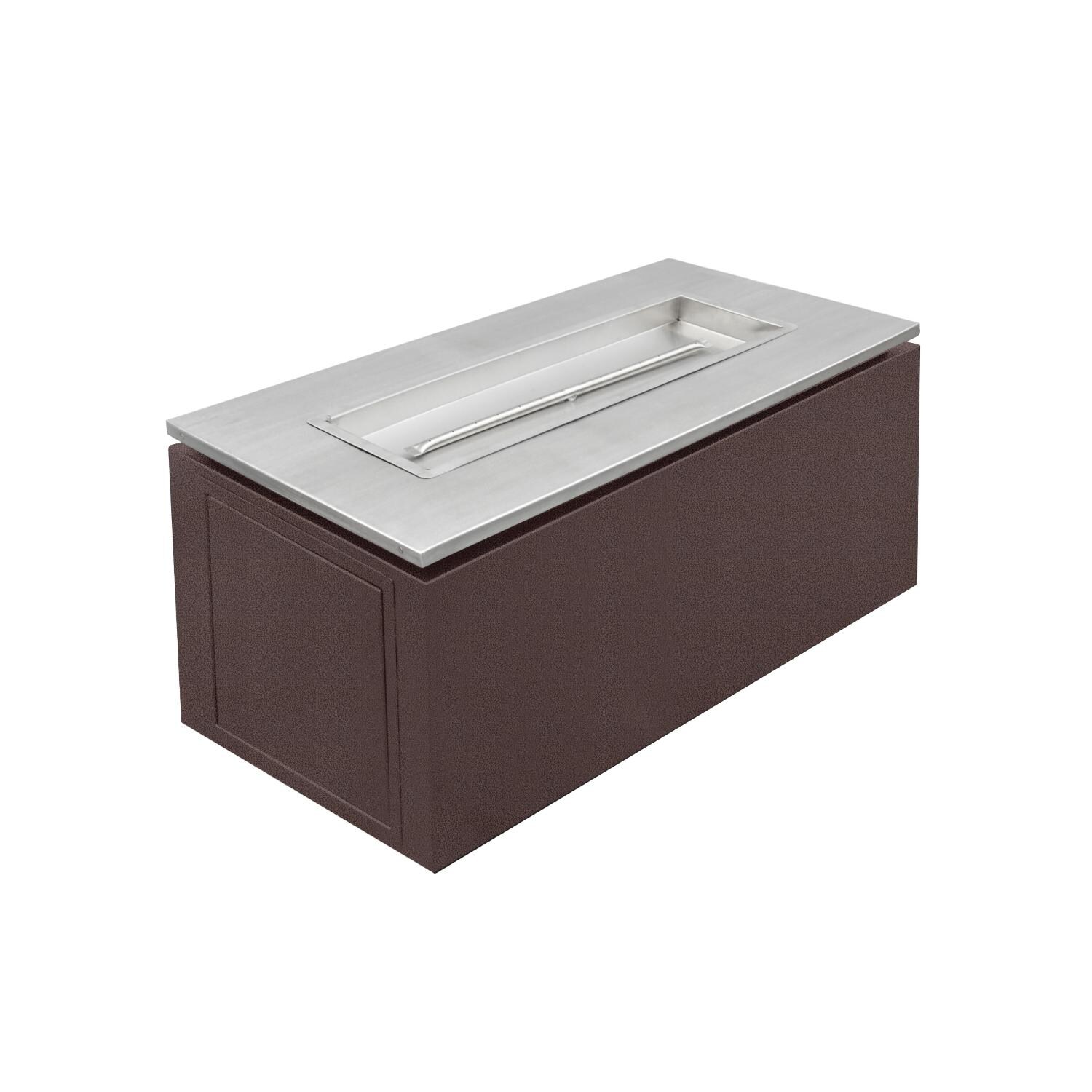 Copper Vein Powder Coat Steel Merona Fire Pit Table With Stainless Steel Top thumbnail