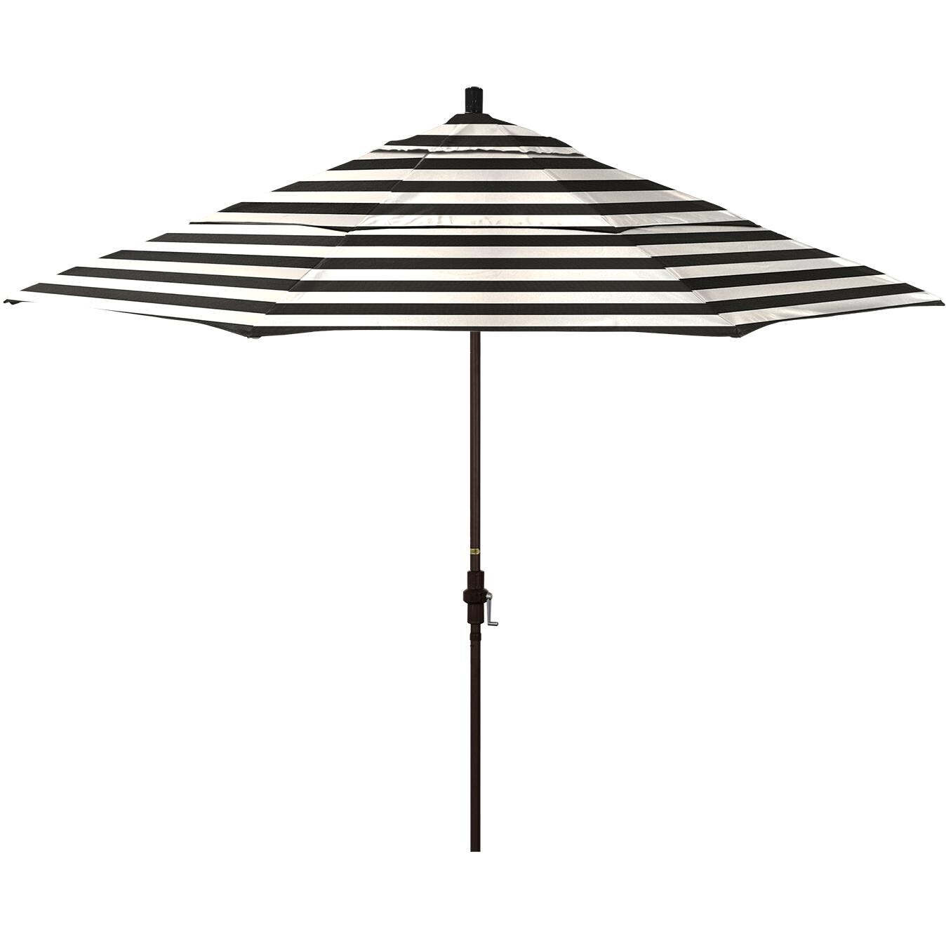 California Umbrella Sun Master Series 11 Ft Octagonal Aluminum Collar Tilt Patio Umbrella W/ Crank Lift, Fiberglass Ribs & Double Vent - Bronze Frame / Sunbrella Cabana Classic Canopy thumbnail