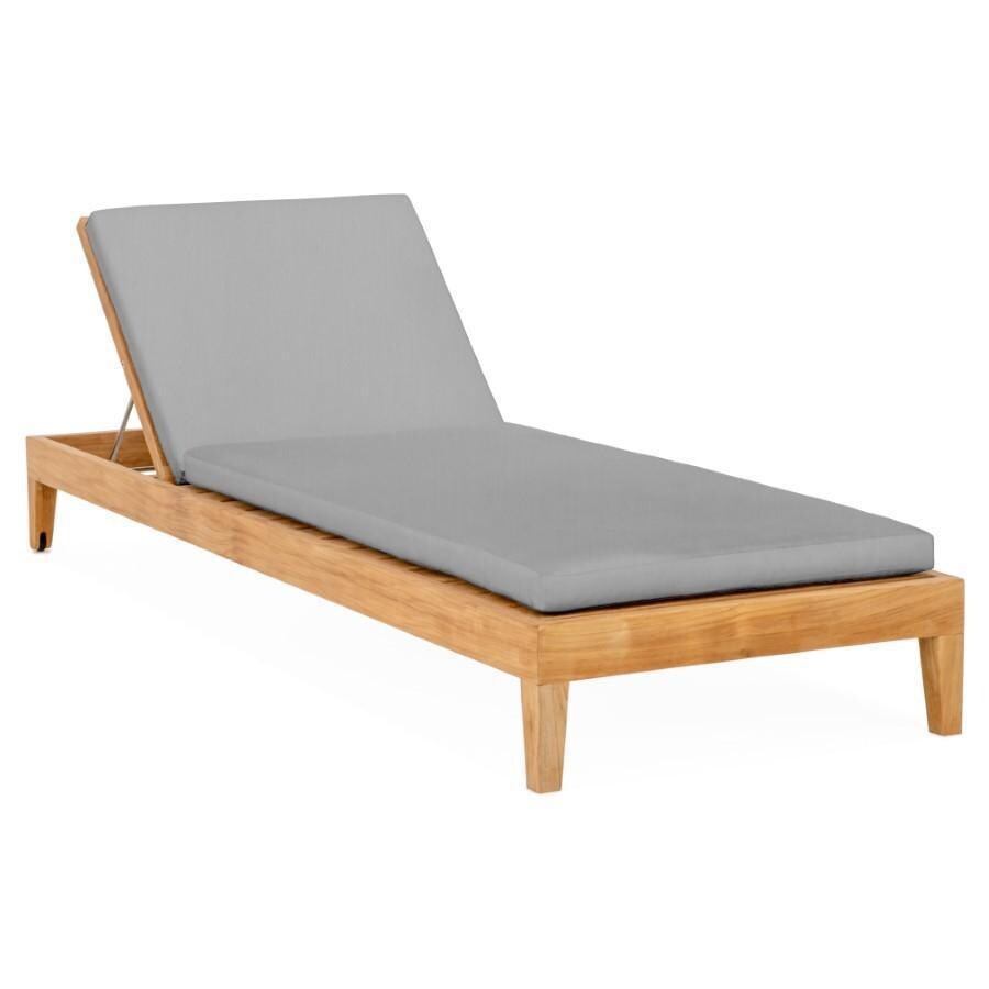 Teak + Table Monday Teak Patio Chaise Lounge in Granite - White Background thumbnail