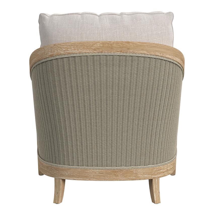 Cambria Teak Club Chair in Light Wood/Canvas Canvas by Sunset West - Rear - White Background thumbnail