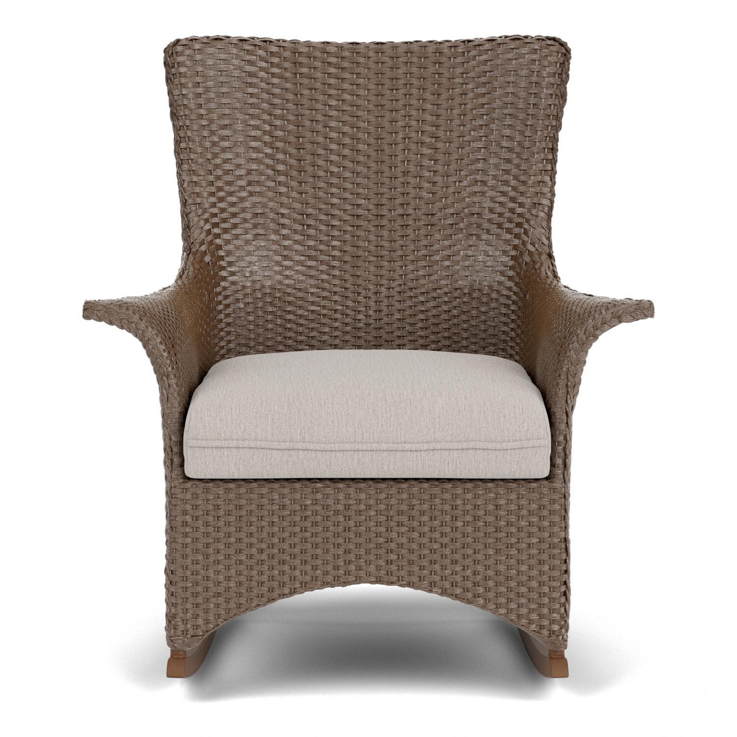 Lloyd Flanders Mandalay Porch Rocker in Bark Finish with Remy Cloud Fabric thumbnail