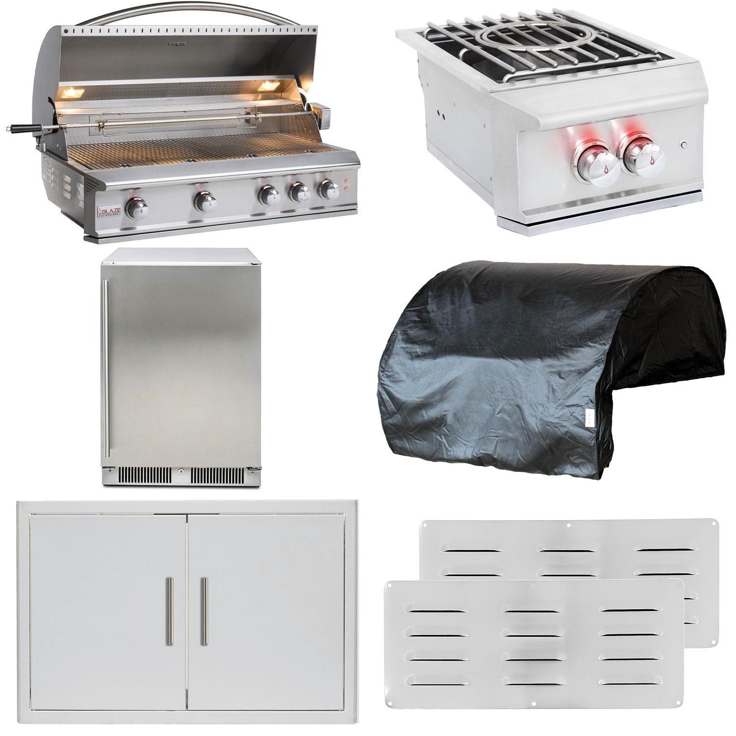 Blaze Professional LUX 7 Pc 44-in Natural Gas Outdoor Kitchen Package - BLZ-4PRO-NG-7PC-SC