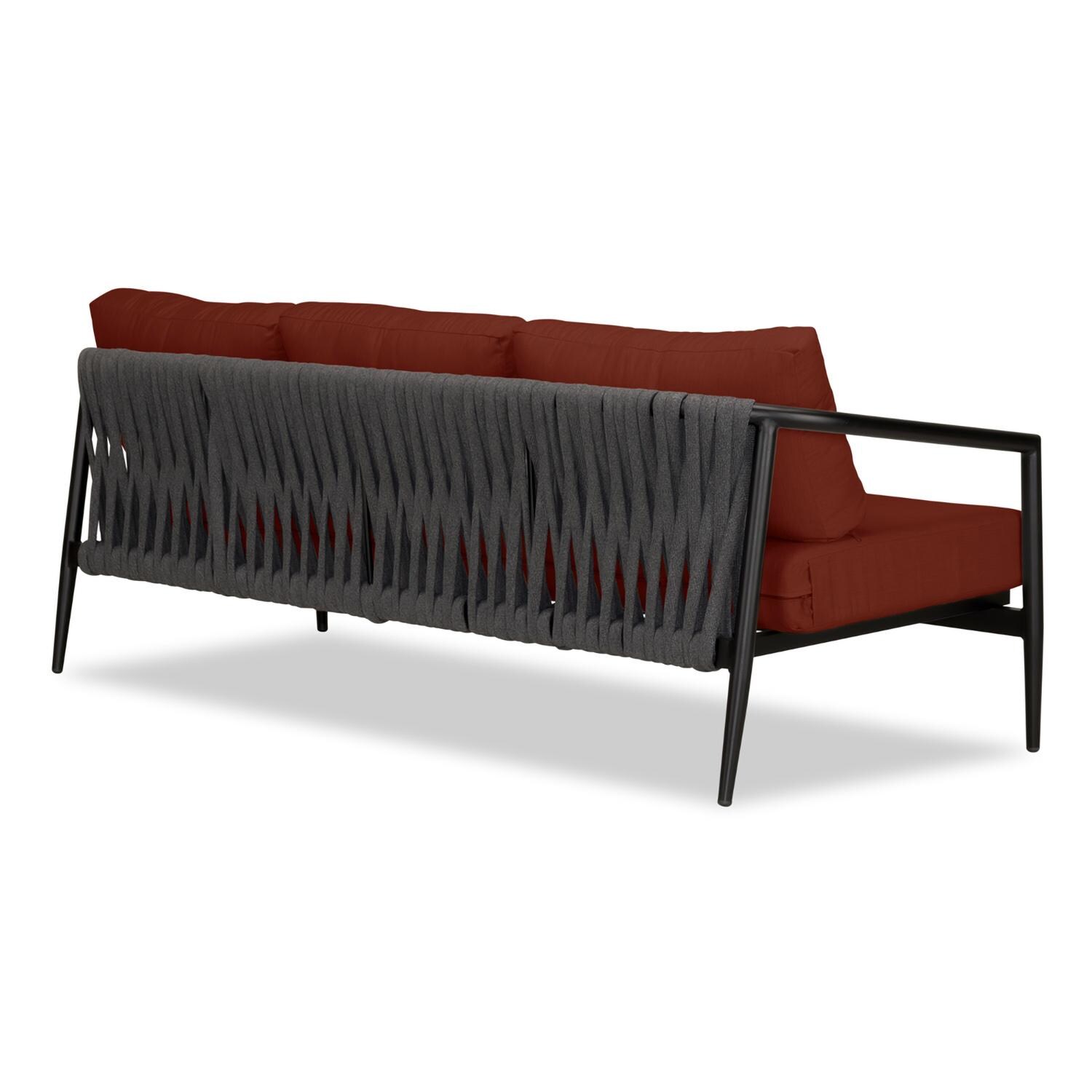 Lakeview Midnight Cove 3 Person Aluminum Sofa in Black/Carbon/Canvas Henna - Back Right - White Background thumbnail