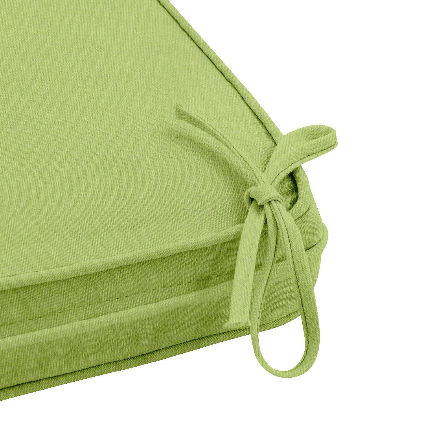 Sunbrella Canvas Ginkgo Medium Outdoor Replacement Bench Cushion W/ Piping By UltimatePatio.com - Tie Detail thumbnail