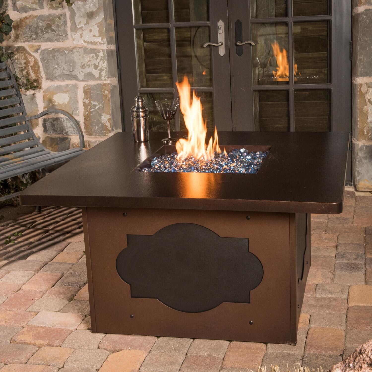 CC Products Maitre D 48-Inch Square Propane Gas Fire Table - Copper Finish - C1035