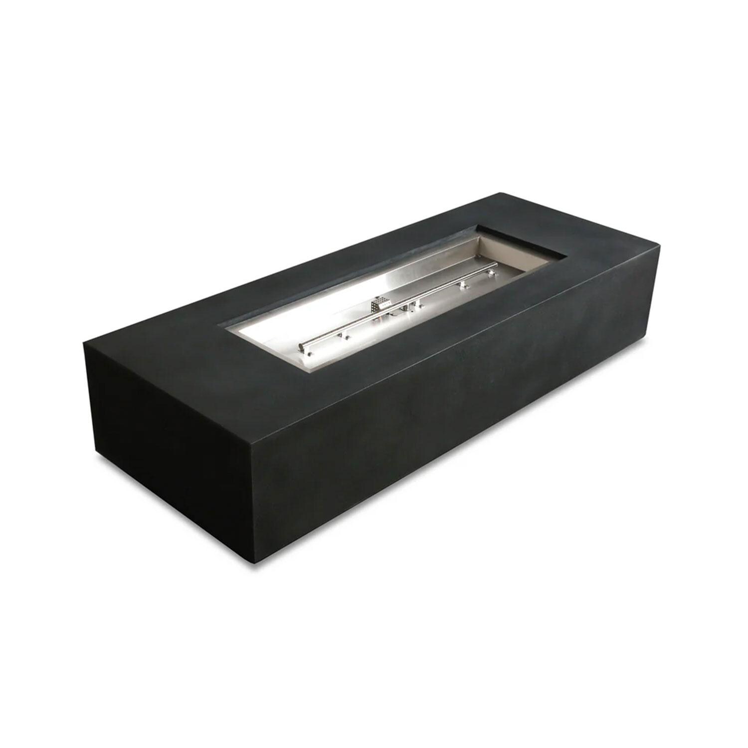 Glenwood 72-in Rectangular Concrete Natural Gas Fire Pit in Graphite by Lakeview Outdoor Designs - Lava Rocks Removed - White Background thumbnail